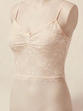wild fable Lace-Overlay Nude Camisole